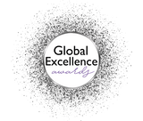 a round baner showing global excellence award for decodence design in the UK